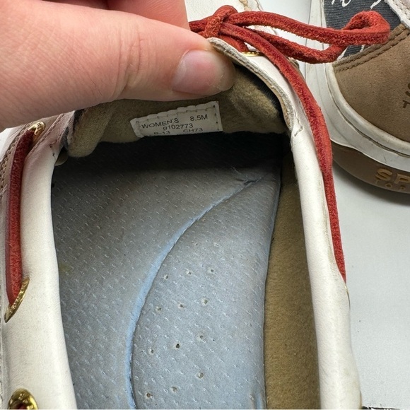 Sperry White Blue & Red Anchor Loafers - Picture 9 of 9